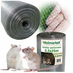 Siatka Przeciw Gryzoniom 6,4mm 0,5x25m Metalowa Kuny Ocynkowana