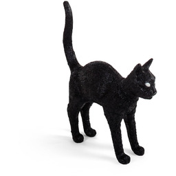 SELETTI Lampa stołowa LED Jobby The Cat, czarna