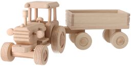 ČistéDřevo Ciągnik z przyczepą drewniany