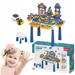 Stolik Z Klockami Tablica Pisak Dwustronna Zestaw Klocki