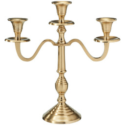 Świecznik kandelabr złoty 3-ramienny 30 cm