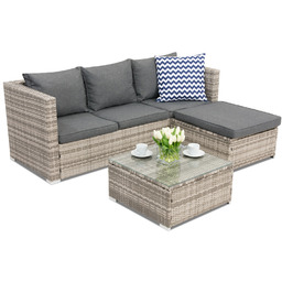 Komplet mebli ogrodowych z technorattanu Roma Corner 4