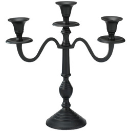 Świecznik kandelabr czarny 3-ramienny 30 cm