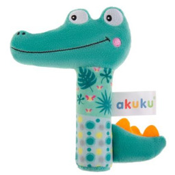 AKUKU Grzechotka pluszowa z piszczkiem Krokodyl A0644