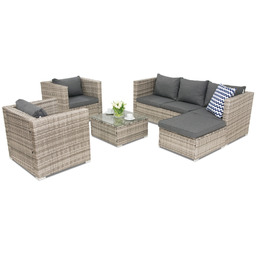 Komplet mebli ogrodowych z technorattanu Roma Corner 6