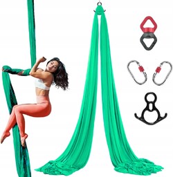 Szarfa akrobatyczna aerial silk 7 m Zielona