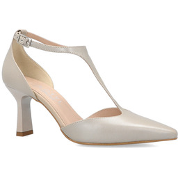 Czółenka ślubne z paskami - KOTYL 9007 PERŁOWE