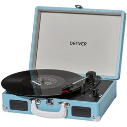 DENVER Gramofon VPL-120 Niebieski, Manualny, Napęd paskowy, USB,