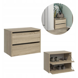 Szafka Na Obuwie Uchylne Drzwiczki 2 Półki Modułowa