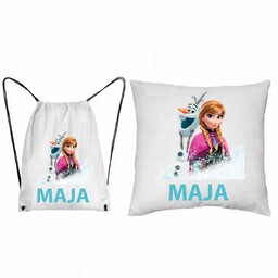 ZESTAW PODUSZKA + WOREK Plecak Kraina Lodu Elsa