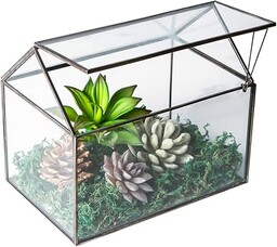 WONSUN Kształt domu, zamknięte, szklane, geometryczne, terrarium, blat,