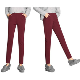 Spodnie Leginsy Ocieplane Damskie 17197 XXL bordo