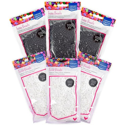 Vaessen Creative AMZBUN-0016 zestaw koralików do prasowania, czarno-białe,