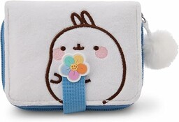 Portfel MOLANG z teczowym kwiatem 12x9,5 cm biały