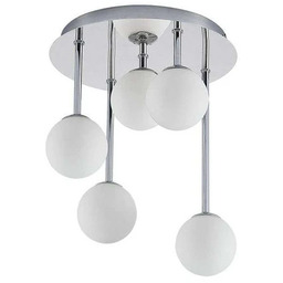 Lindby - Chrissy 5 Lampa Sufitowa Ø25 Opal/Chrome