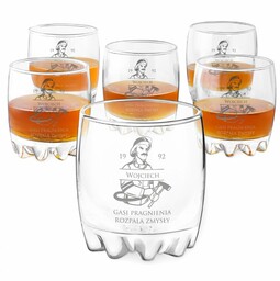 Szklanki grawerowane sylwana x6 gasi pragnienie dla strażaka