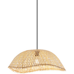 Boho lampa wisząca czarna z bambusem - Lily