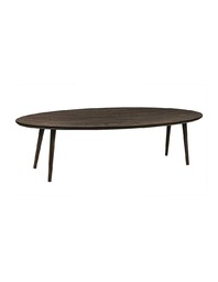Ława dębowa owalna, ciemny brąz, CLASSIC Dark Brown,