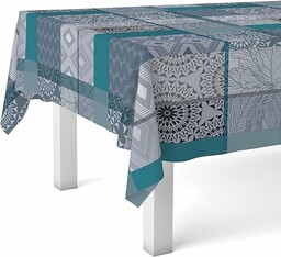 Martina Home Obrus ceratowy Pompe niebieski 140 okrągły