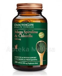 Doctor Life Mega Spirulina & Chlorella, 200 tabletek