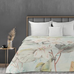 Eurofirany Koc narzuta 150x200 Arleta Premium niebieski kremowy