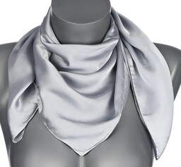 Chusta damska apaszka SATYNOWA gawroszka wielofunkcyjna szara