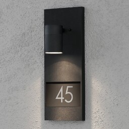 Konstsmide Oświetlenie numeru domu MODENA, czarny, aluminium, nowoczesny