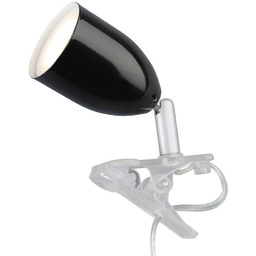 Brilliant Lampka z klipsem LEO, czarny, salon /