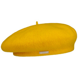 Beret Baskijski Damski by Seeberger, żółty, One Size
