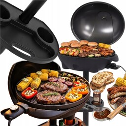 Grill Elektryczny Amerykański "okrągły" Stojący Z Uchwytami