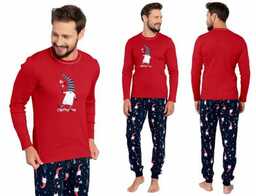 Italian Fashion Piżama męska SKRZAT: czerwony/granatowy