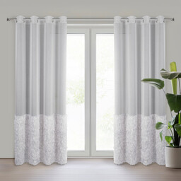 Eurofirany Firana 140x250 Margaret 2 srebrna z pasem