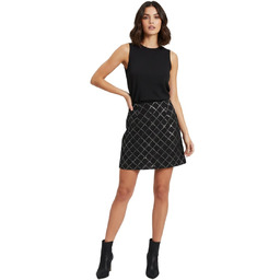 VERO MODA CZARNA SPÓDNICA MINI Z DŻETAMI
