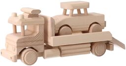 ČistéDřevo Ciągnik z samochodem drewniany