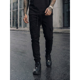 Spodnie męskie jeansowe joggery bojówki czarne Denley Pepe