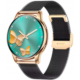 Złoty Damski Smartwatch Rubicon RNCF30 Połączenia Puls Kroki