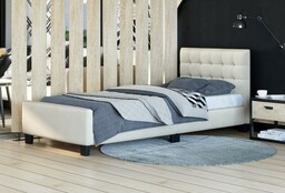 Łóżko tapicerowane RADO (SF942) 90x200 Welur Beżowy