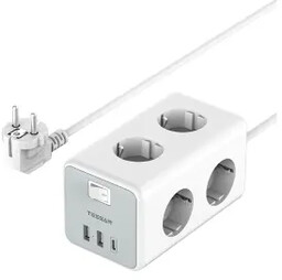 Tessan TS-306-C 3 gniazda 2x USB-A USB-C Biały