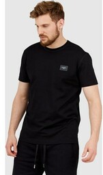 DOLCE &amp;amp; GABBANA Czarny t-shirt męski z aplikacją