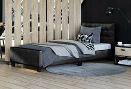 Łóżko tapicerowane RADO (SF942) 90x200 Welur Czarny
