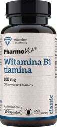 PharmoVit Witamina B1, tiamina 100 mg, 60 kaps