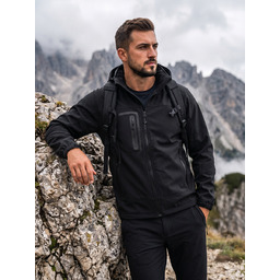 Kurtka męska softshell czarna Denley Lotario