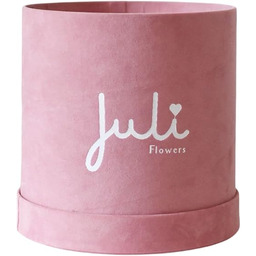 Juli FLOWERS Okrągłe różowe aksamitne pudełko z wkładką