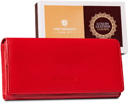 Peterson portfel skórzany PTN RD-32-GCL RED czerwony