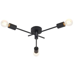 Lindby - Cerros 3 Lampa Sufitowa Black