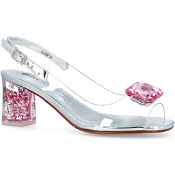 Silikonowe sandały na zdobnym obcasie - SCAVIOLA S-359