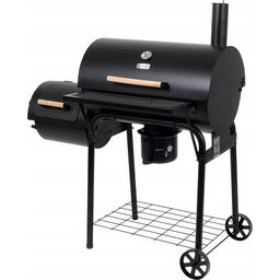 Grill Węglowy Z Wędzarnią Ogrodowy XXL Stalowy Ruszt