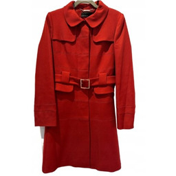 KAREN MILLEN PŁASZCZ CZERWONY Z WEŁNĄ 36 1Z2E