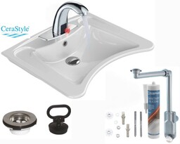 ZESTAW: Umywalka dla niepełnosprawnych 60x50cm CeraStyle +Bateria bezdotykowa