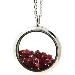 Naszyjnik z surowego rubinu - ABIJOUX - Medalion